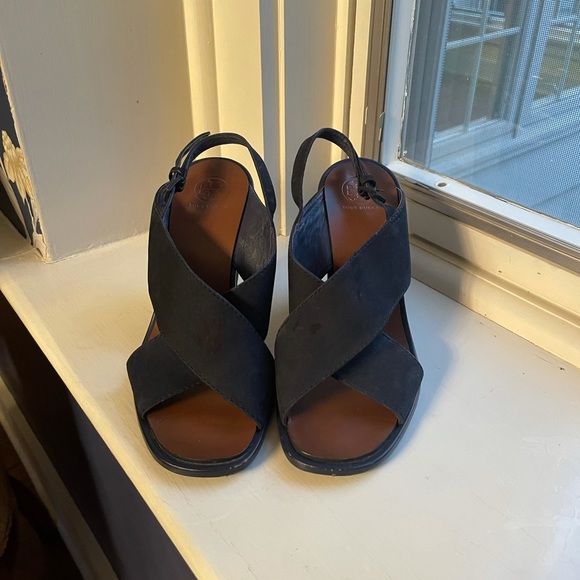 Tory Burch Shoes - Tory Burch Suede Sandals Size 7 black